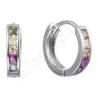 Серьги из серебра с фианитами