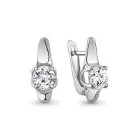 Серьги из серебра с фианитами