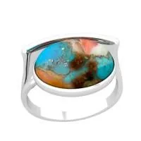 Кольцо из серебра с устричной бирюзой