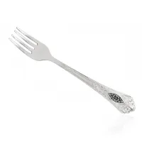 Вилка десертная из серебра с черневым узором