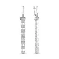 Серьги из серебра с фианитами