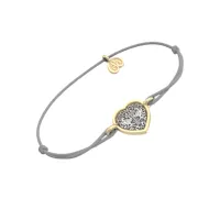 Браслет ЗАПОВЕДЬ НОВУЮ ДАЮ из золочёного серебра на серой нити