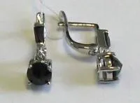Серьги из серебра с натуральным гранатом