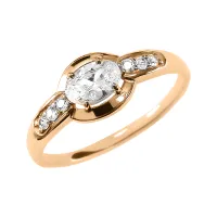 Кольцо из красного золота с фианитами