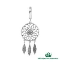 Подвеска Ловец снов из серебра с чернением