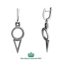 Серебряные серьги Арт Деко