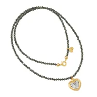 Бусы ПЕТР И ФЕВРОНИЯ из шпинели с серебряной вставкой