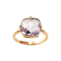 Кольцо из золота с натуральным аметистом