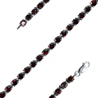 Браслет из серебра с натуральным гранатом