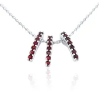 Колье из серебра с натуральным гранатом (Чехия)