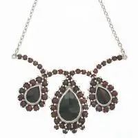 Колье из серебра с натуральным гранатом