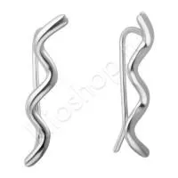 Серьги каффы из серебра без вставок