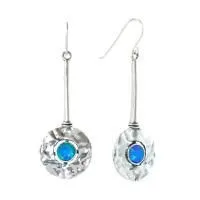 Серьги DENO из серебра с искусственным опалом