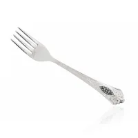 Вилка столовая из серебра с черневым узором