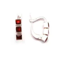 Серьги из серебра с натуральным гранатом