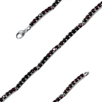 Браслет из серебра с натуральным гранатом