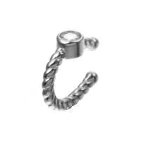 Серьга одинарная из серебра с фианитом