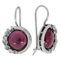 Серьги DENO из серебра с гранатом