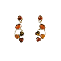 Серьги из серебра с натуральным янтарем