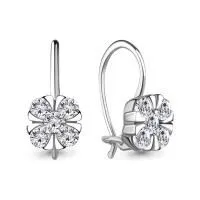 Серьги из серебра с фианитами