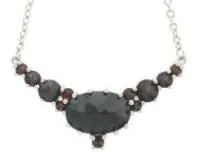 Колье из серебра с натуральным гранатом