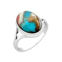 Кольцо из серебра с устричной бирюзой