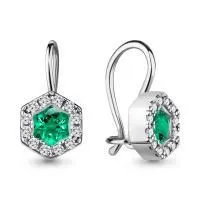 Серьги из серебра с фианитами