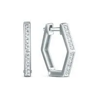 Серьги конго из серебра с фианитами