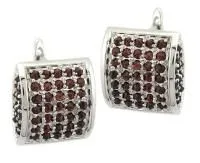 Серьги из серебра с натуральным гранатом