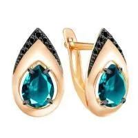 Серьги из позолоченного серебра с натуральными лондон топазами