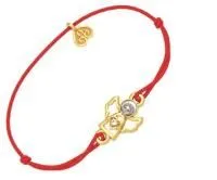 Браслет АНГЕЛ из серебра с красной шелковой нитью