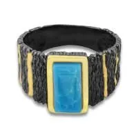 Кольцо из серебра с натуральной бирюзой