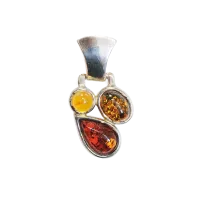 Подвеска из серебра с натуральным янтарем
