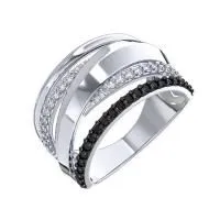 Кольцо из серебра с фианитами