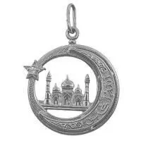 Мусульманская подвеска из серебра с фианитом