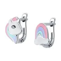 Серьги из серебра с разноцветной эмалью