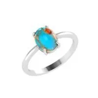 Кольцо из серебра с устричной бирюзой