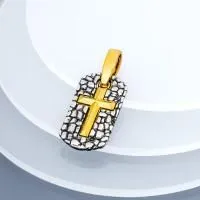 Подвеска из серебра с позолотой "Спаси и сохрани"