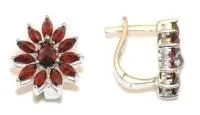 Серьги из серебра с натуральным гранатом