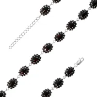 Браслет из серебра с натуральным гранатом