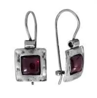Серьги из серебра с гранатом DENO (Израиль)
