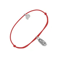 Браслет "ЧУДО СВ.СПИРИДОНА" из серебра с красной шелковой нитью