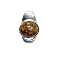 Подвеска из серебра с натуральным янтарем