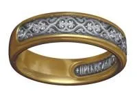 Кольцо «Пребывающий в любви, в Боге пребывает» из серебра с позолотой