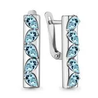Серьги из серебра с натуральными топазами
