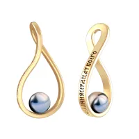 Подвеска УТЕШАЙСЯ ГОСПОДОМ из серебра с позолотой и черным жемчугом