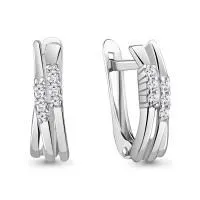 Серьги из серебра с фианитами