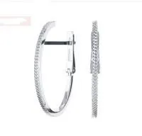 Серьги конго из серебра с алмазными гранями