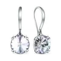 Серьги из серебра с ювелирными кристаллами