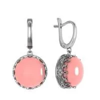 Серьги из серебра с кораллом Серьги из серебра с кораллом